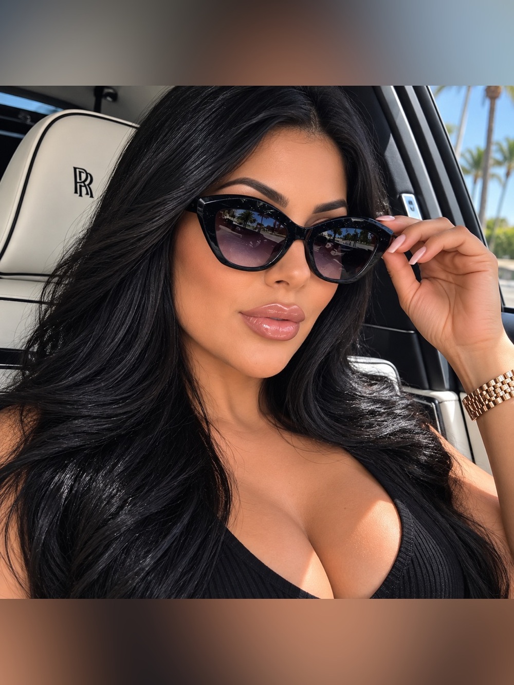 Black Cat-Eye Sunglasses
